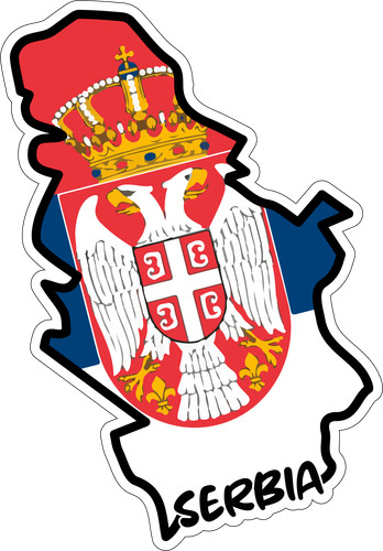 Serbia Map Flag Sticker Decal