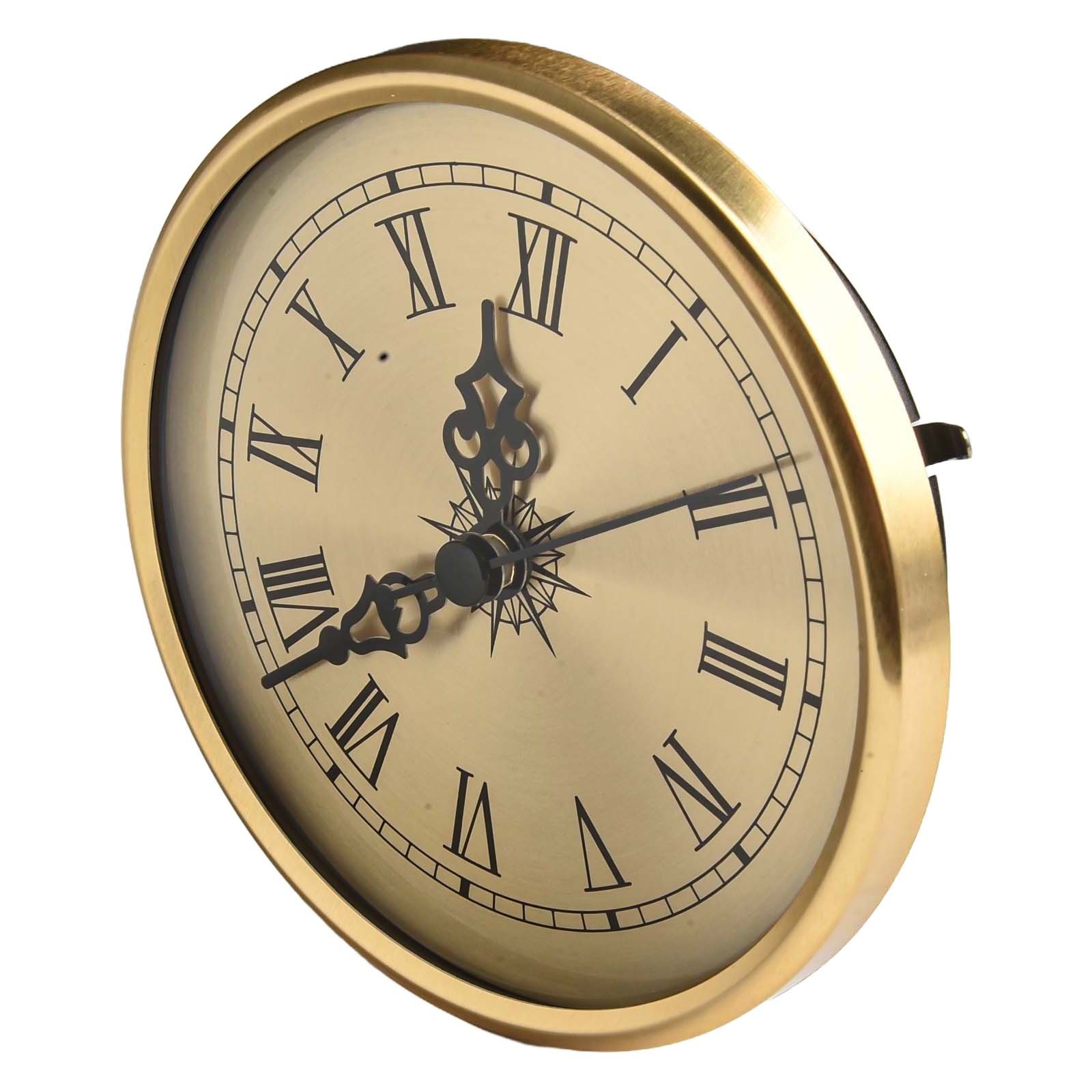 Roman Numeral Replacement Part Gold 108MM Quartz Clock Insert Movement