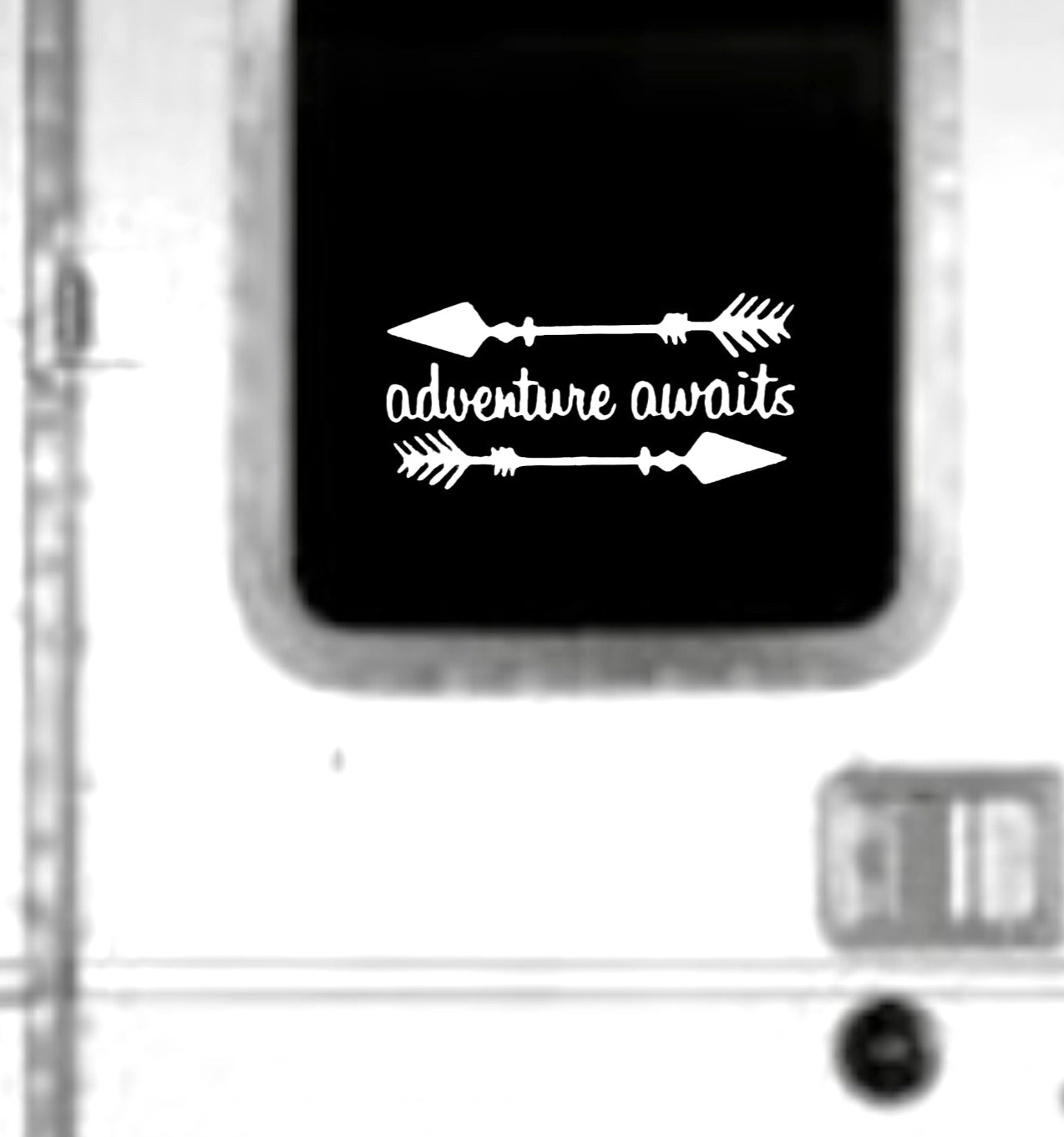 ARROW ADVENTURE AWAITS Vinyl Decal Car Truck Bumper Window most smooth surfaces