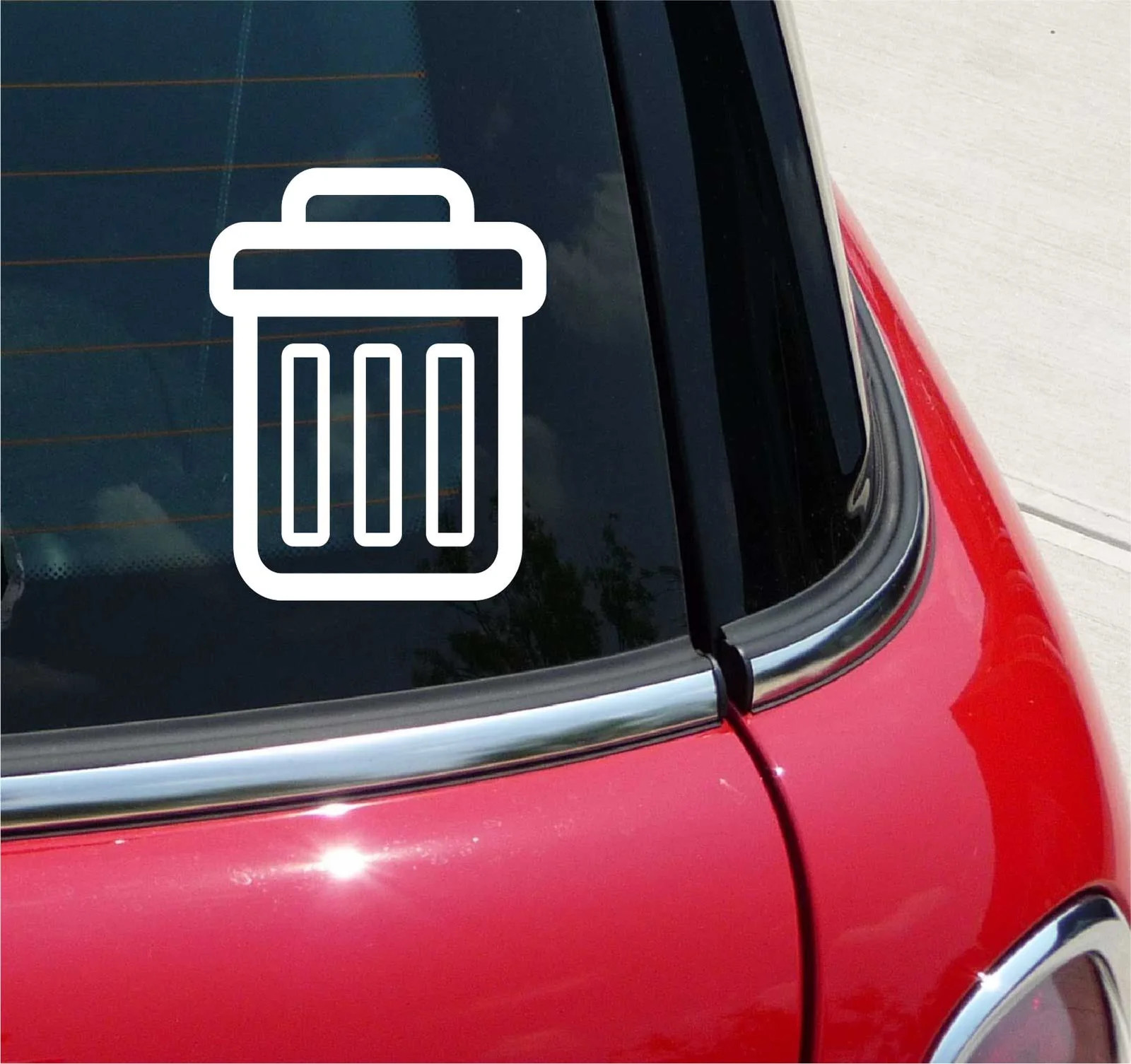 TRASH CAN OFFICE RECYCLE FUNNY GRAPHIC DECAL STICKER ART CAR WALL DECOR