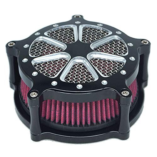 Harley Air Filter Venturi Intake Air Cleaner Motorcycle Cnc Cut Chrome Kit Red