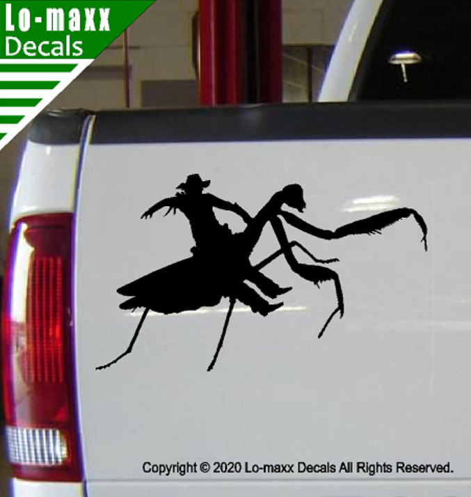 Praying Mantis Rodeo Country Western Insect Humor Design Die Cut Vinyl Decal