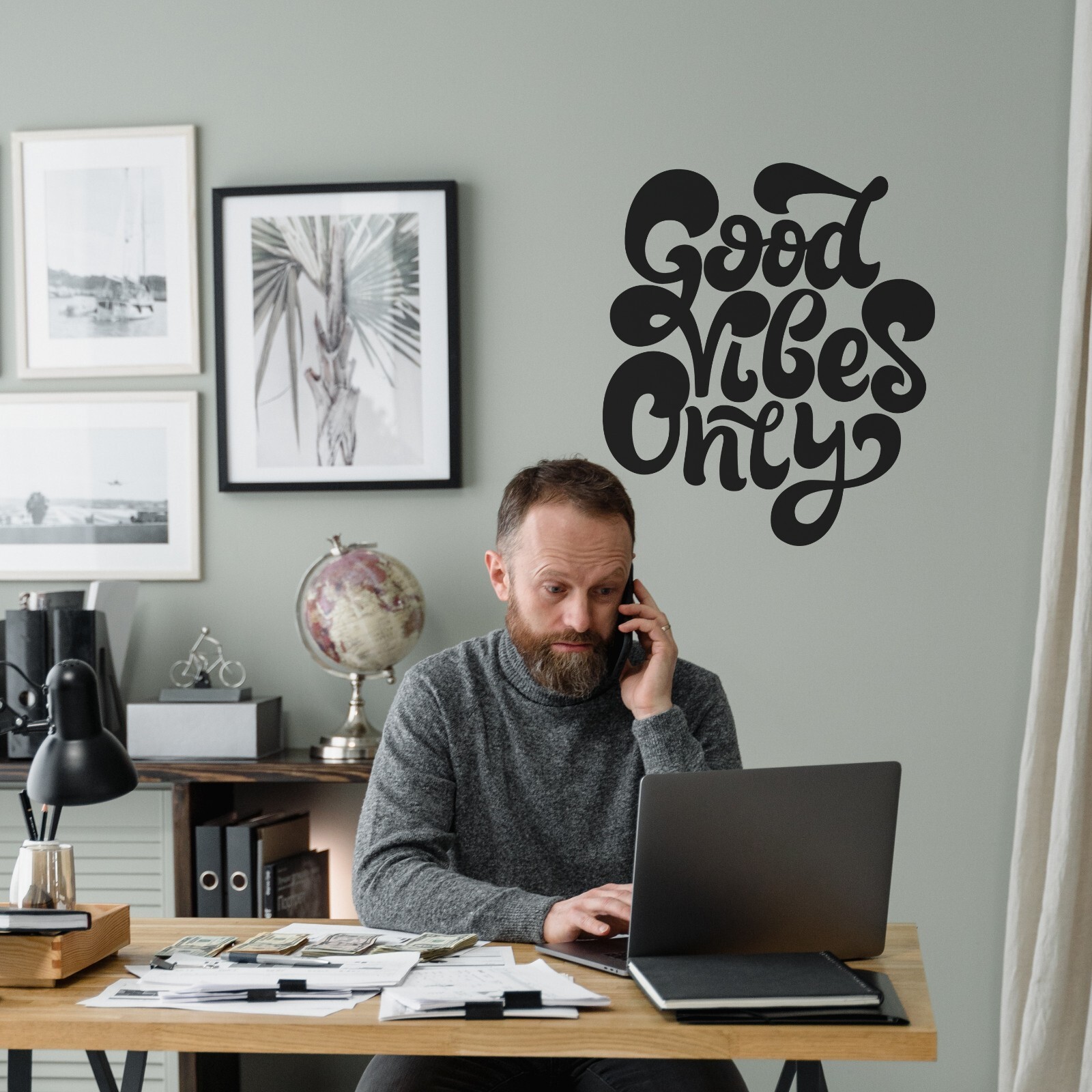 Good Vibes Only Inspirational Wall Decals Bedroom Motivational Quote Sticker