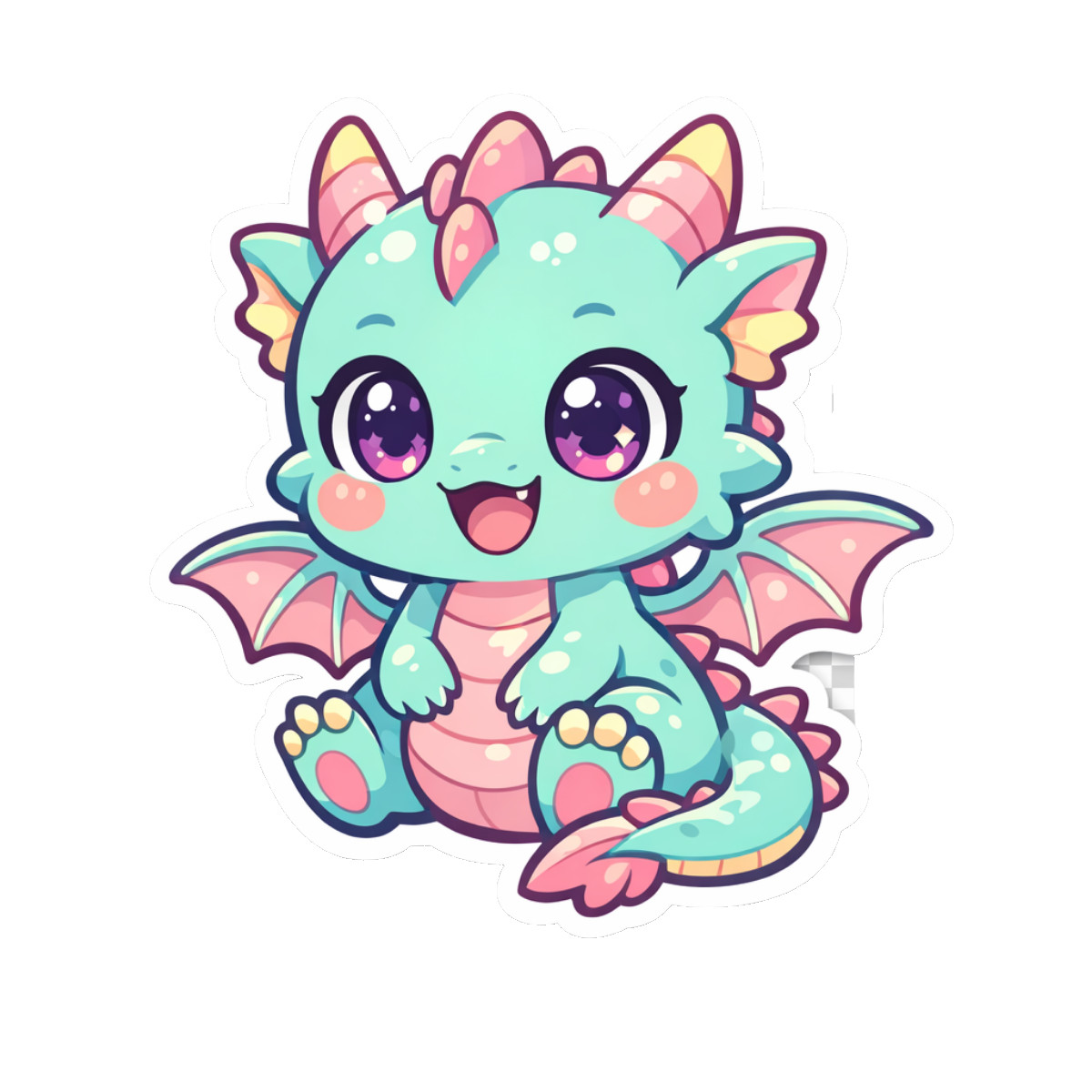 3 inch cute-baby-dragon-kawaii-vinyl-sticker