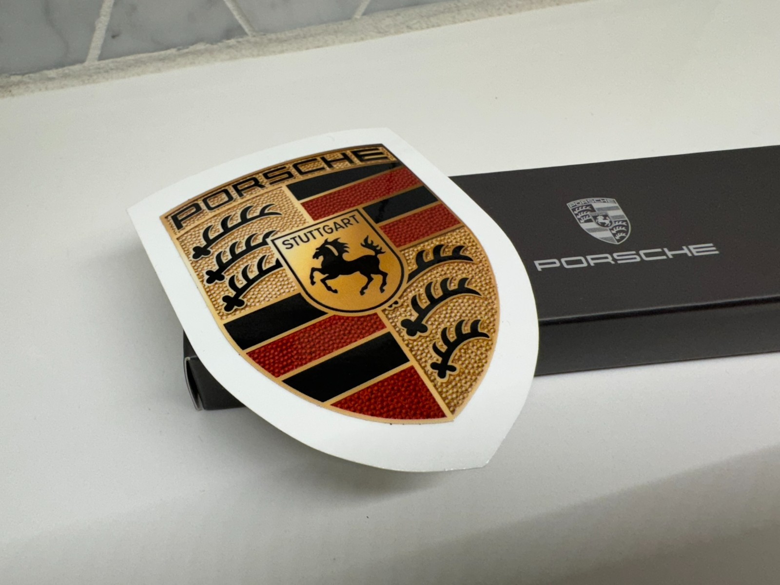 OEM Porsche Crest Sticker Logo Emblem Badge Bonnet WAP0130050MCST Genuine Black