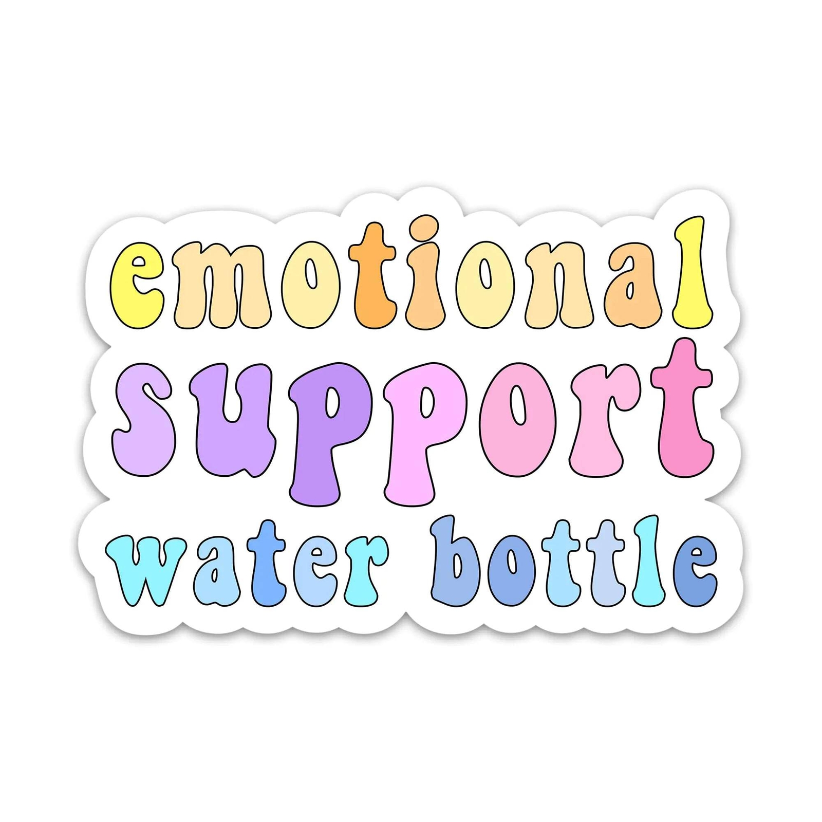 Emotional Support Water Bottle Wellness Sticker Colorful Self Care Mental Health