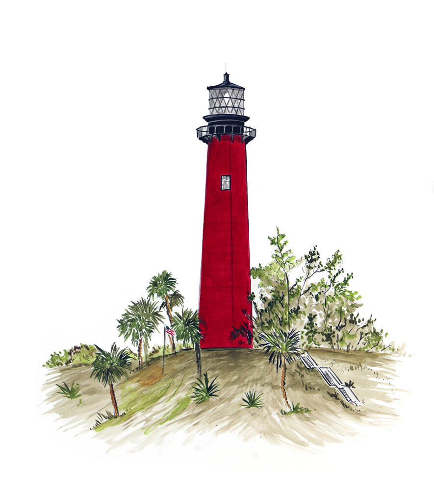 Jupiter Inlet Light House Lighthouse Florida Home Office Room Camp Decor Decal