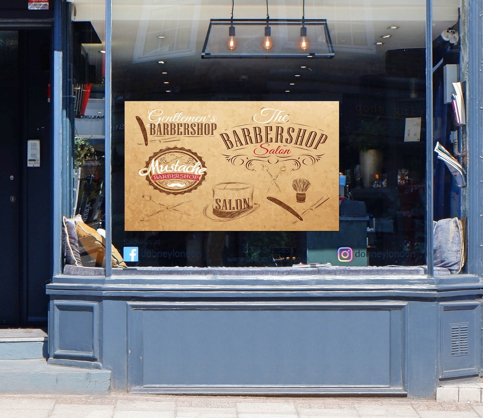 3D Man Hair Cut O501 Barber Shop Window Stickers Vinyl Wallpaper Wall Murals Fay
