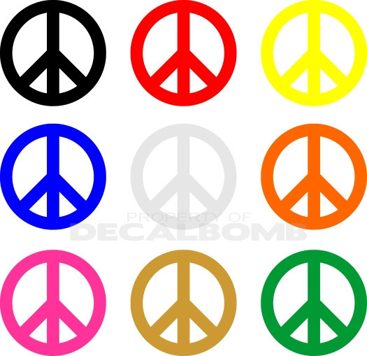 PEACE Decal / Sticker 10 colors to choose from – 4 inch