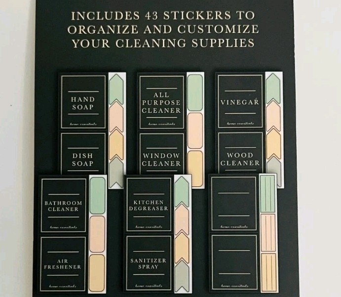Laundry And Cleaning Organization Labels 43 Peel + Stick Sticker Book