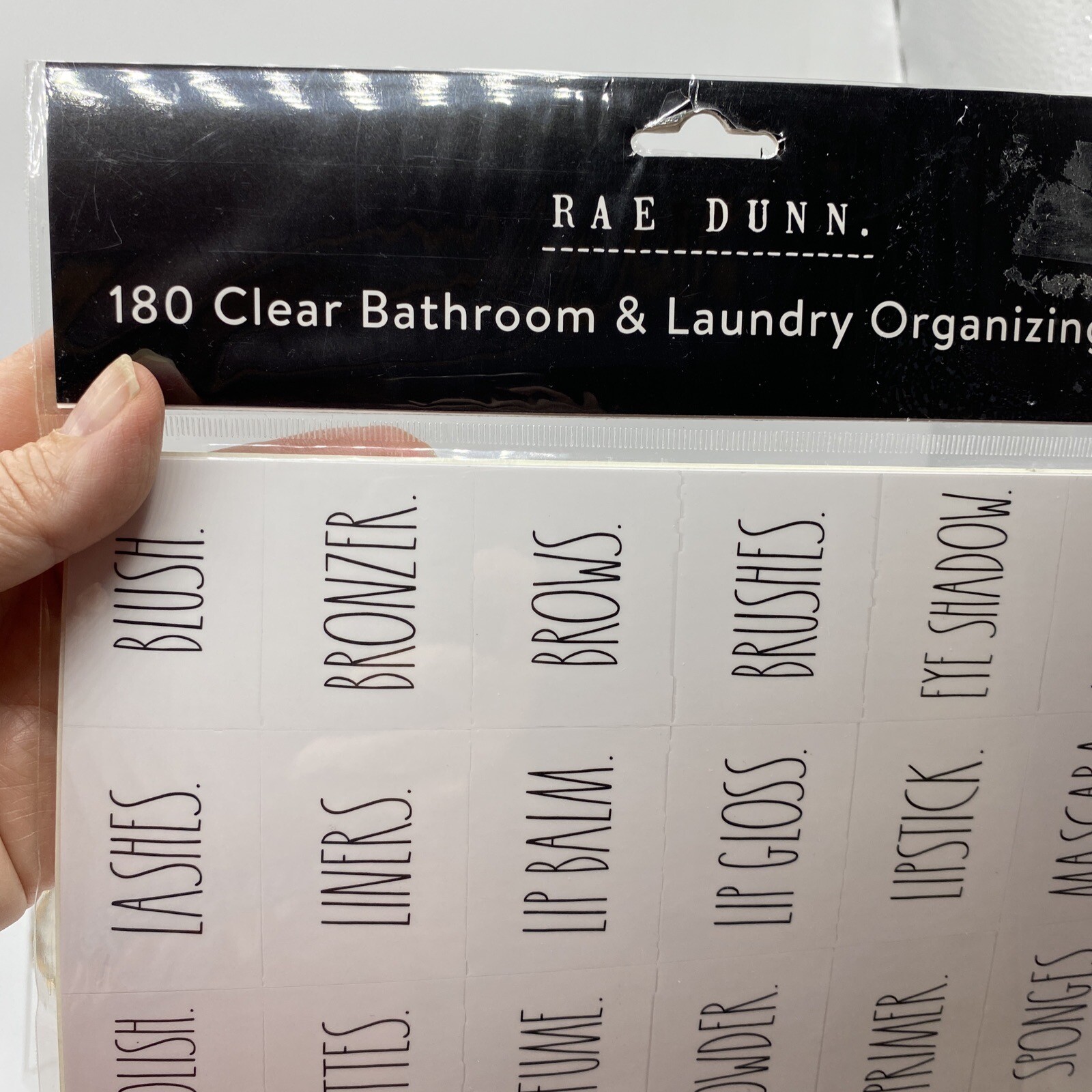 NEW Rae Dunn 180 Clear & Black Kitchen Bathroom Laundry Organizing Labels