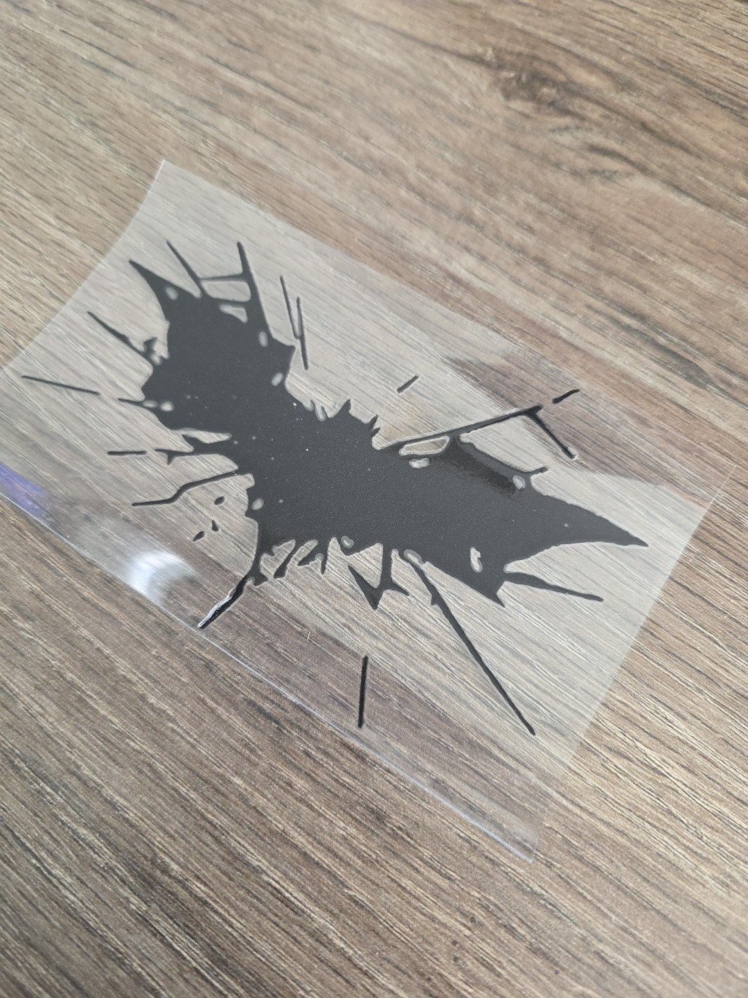Batman Dark Knight Crashing Raised UVDTF Black Decal Made In The USA Waterproof