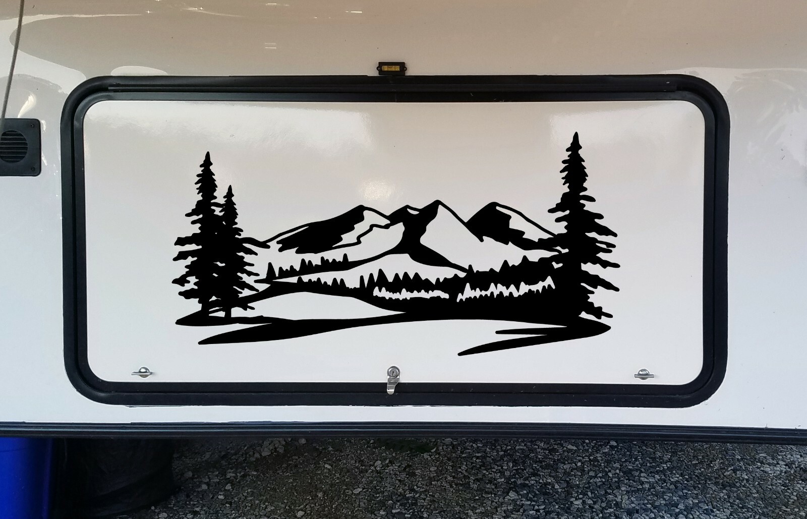 Mountains Forest Scene Vinyl Decal V2 Camper RV Travel Trailer Graphics Sticker