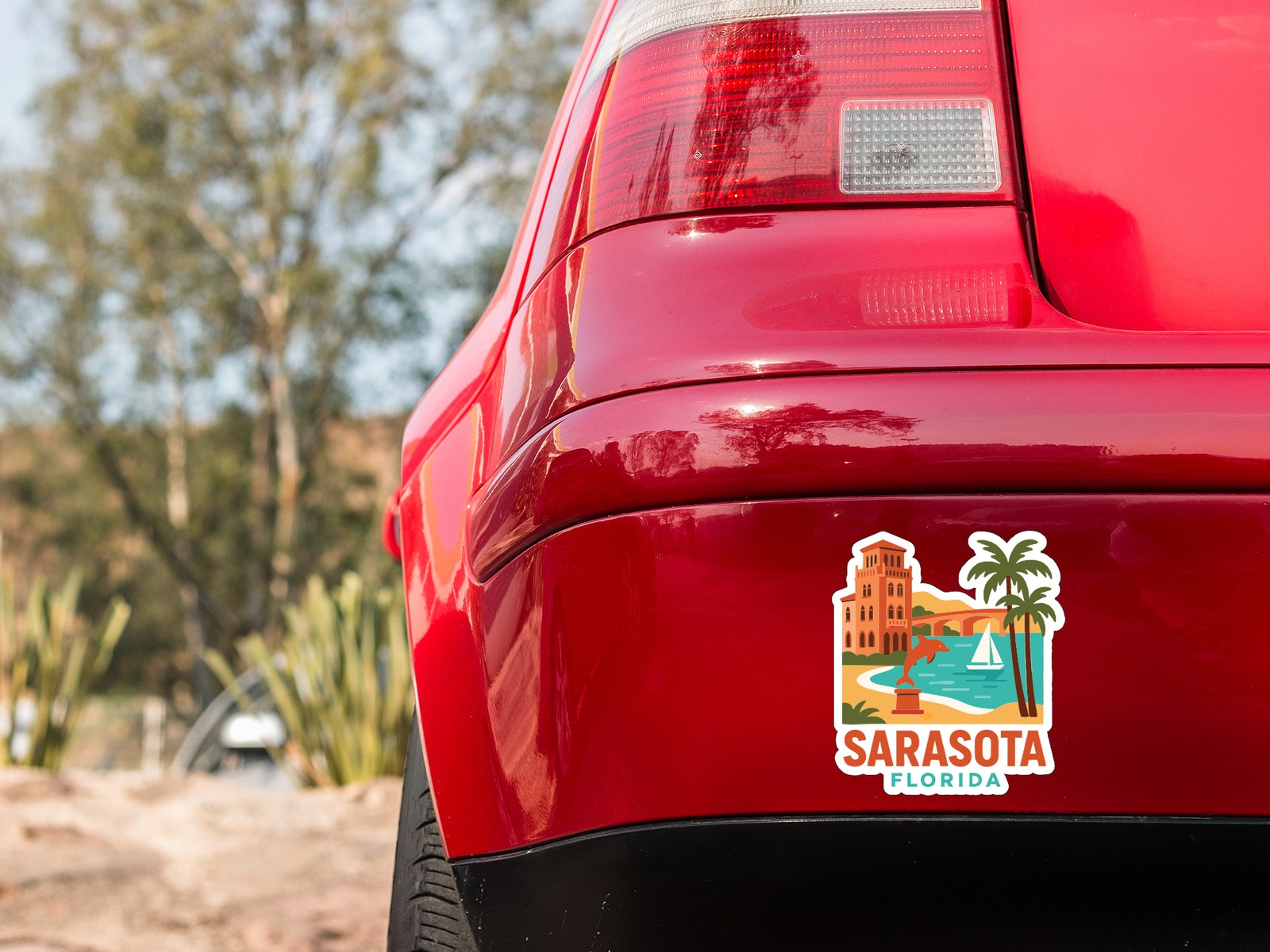 Sarasota Florida Sticker Decal Vinyl Die-Cut City Skyline Landmark Design