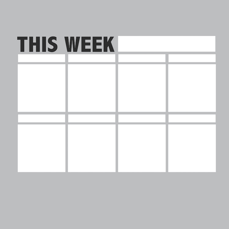 Weekly Calendar Dry Erase Wall Decal Bedroom Planner Living Room Sticker, s73