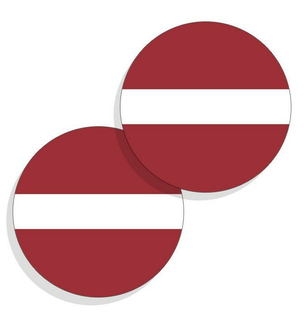 Latvia Flag Stickers Flag Decals Vinyl Round Indoor Outdoor Circles Latvia 4pack