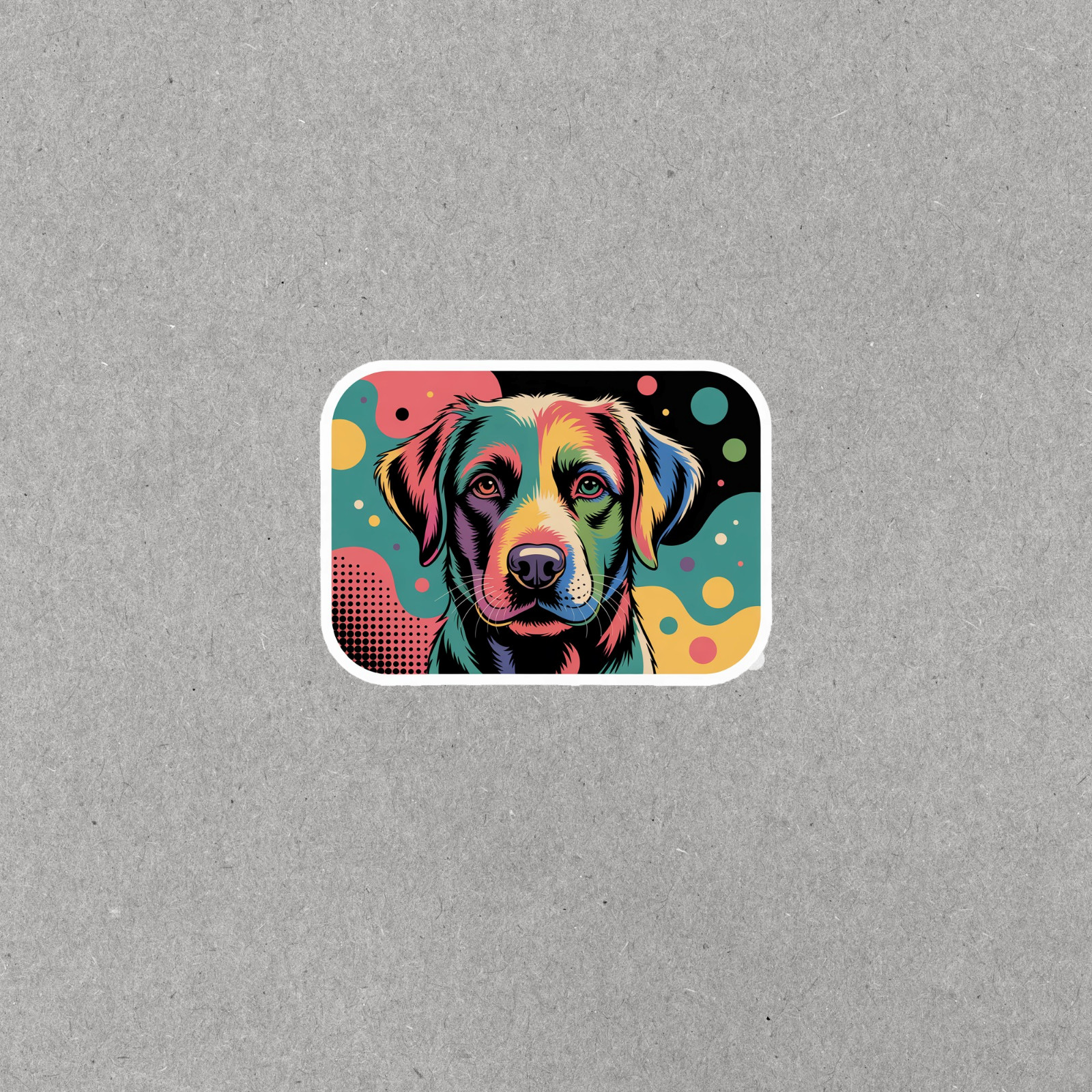 Colorful Pop Art Dog Sticker | Vibrant Labrador Waterproof Decal #7127