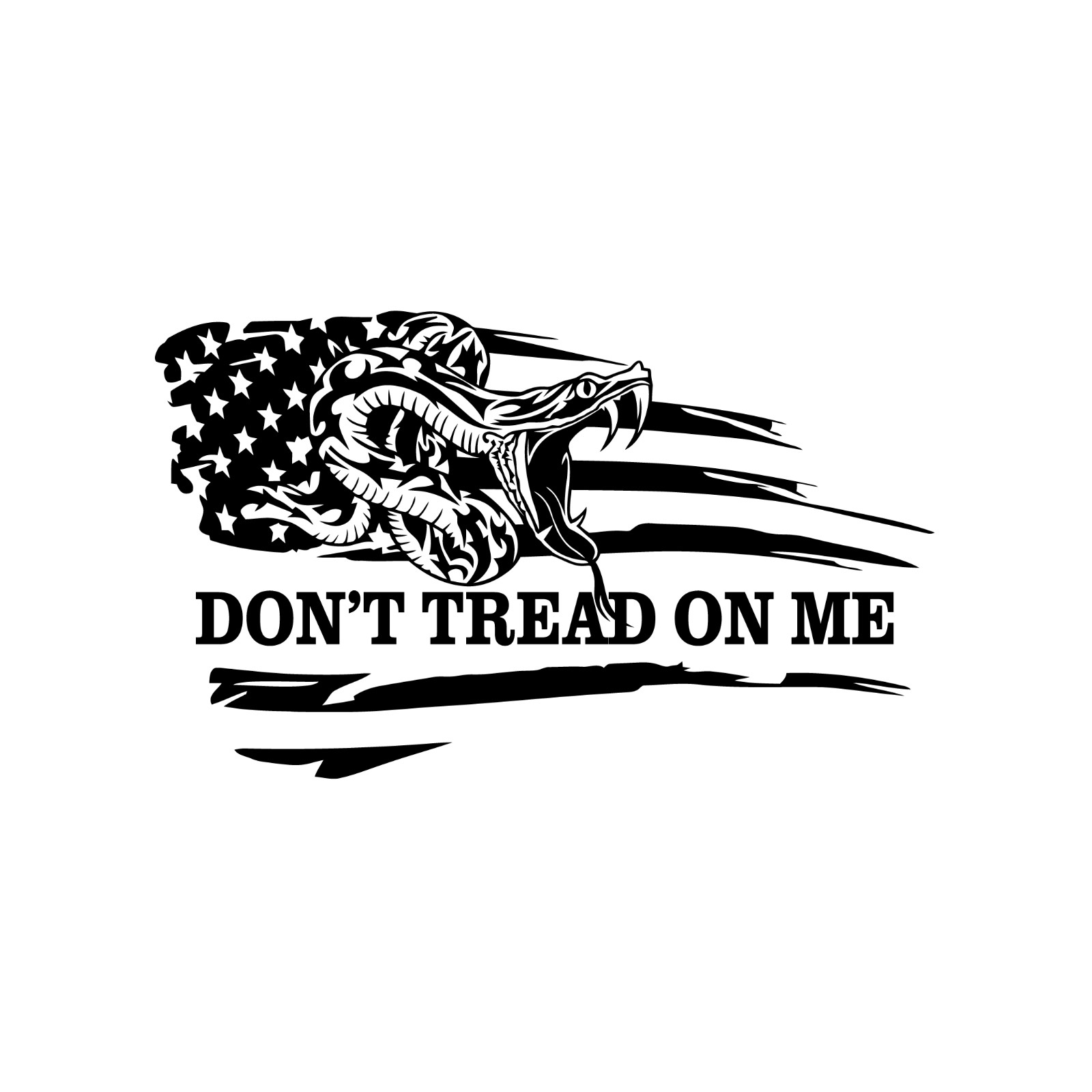 American USA Distressed Flag Don't Tread On Me Snake Die Cut Decal