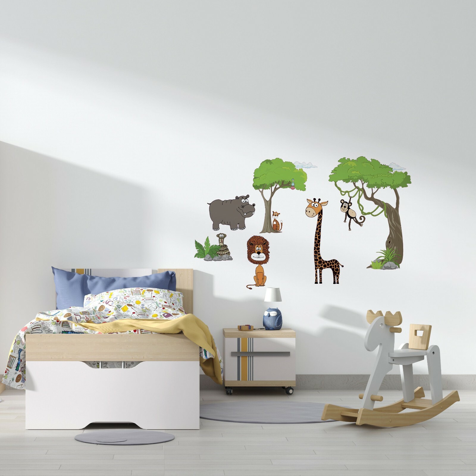 Vinyl Zoo Animals Decal Home Art Safari Decor Adhesive Wall Decoration Sticker