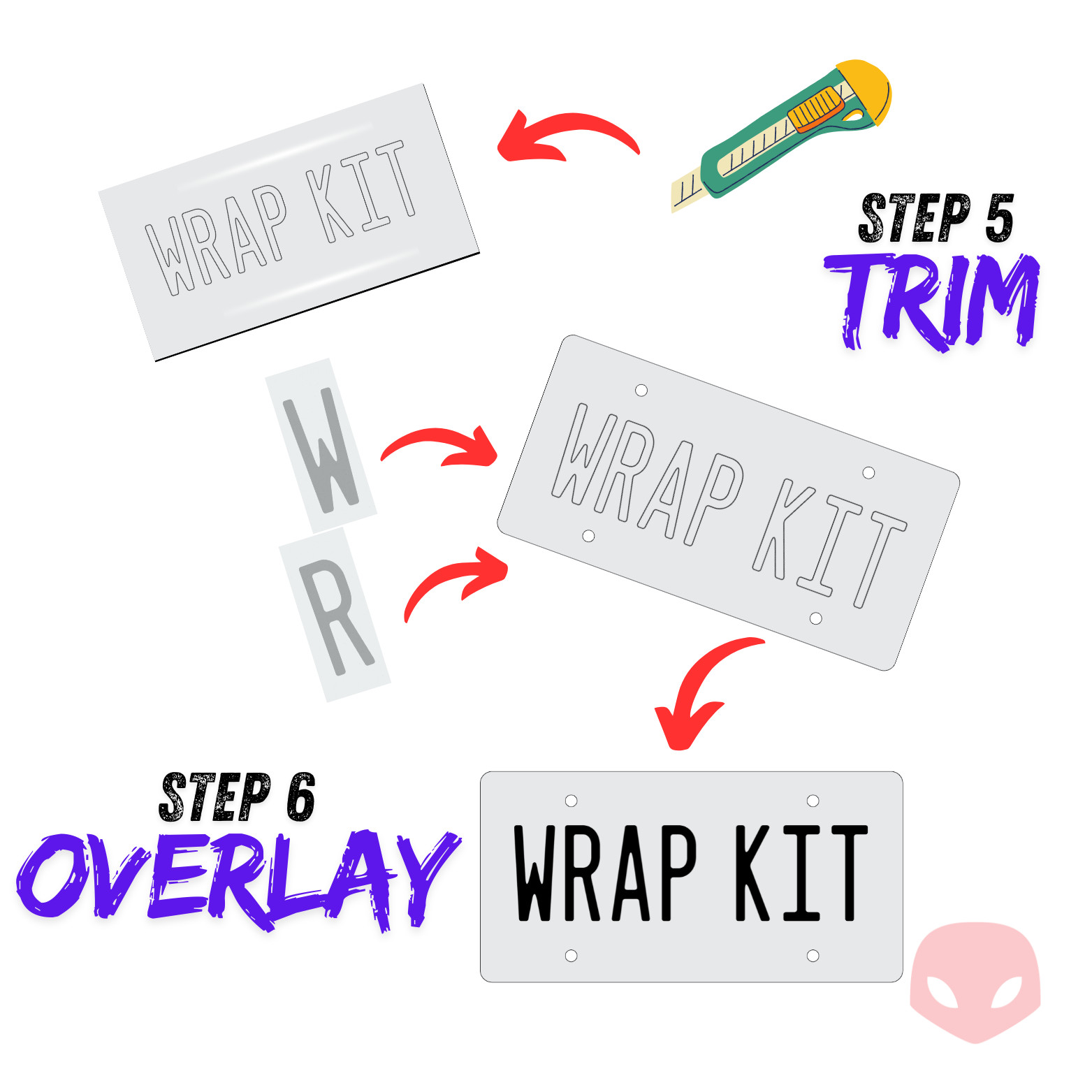 Black LEGACY Reflective California Plate Wrap DIY Kit