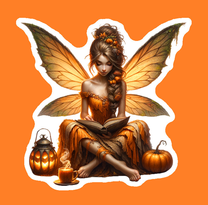 Handmade Fall Fairy Vinyl Decal UV Coated Weatherproof Outdoor Indoor Durable