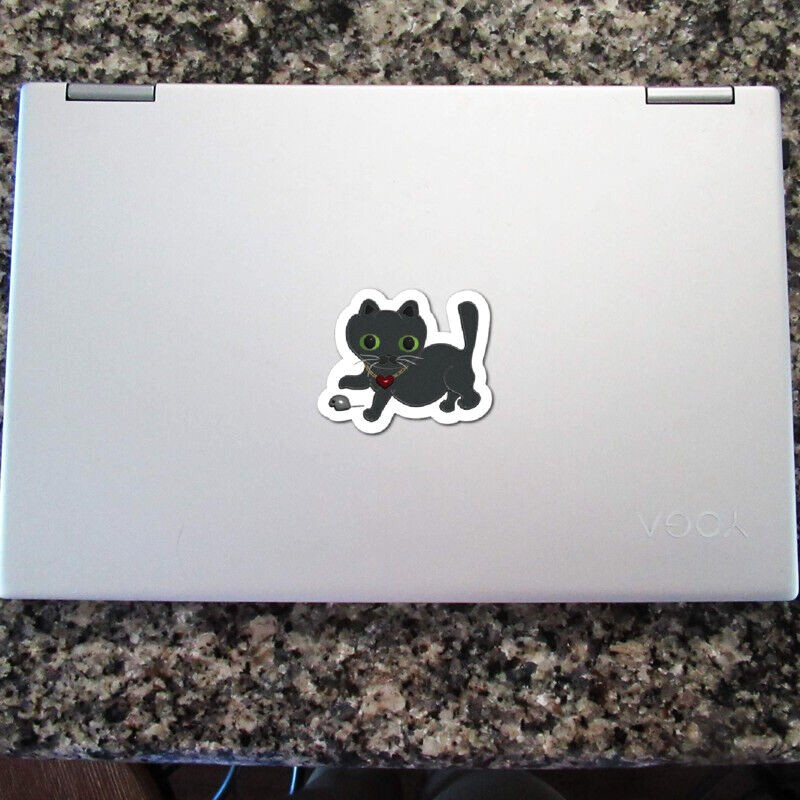 Black Kitty Vinyl Stickers Waterproof Cat Decal Outdoor Car Water Bottle Laptop