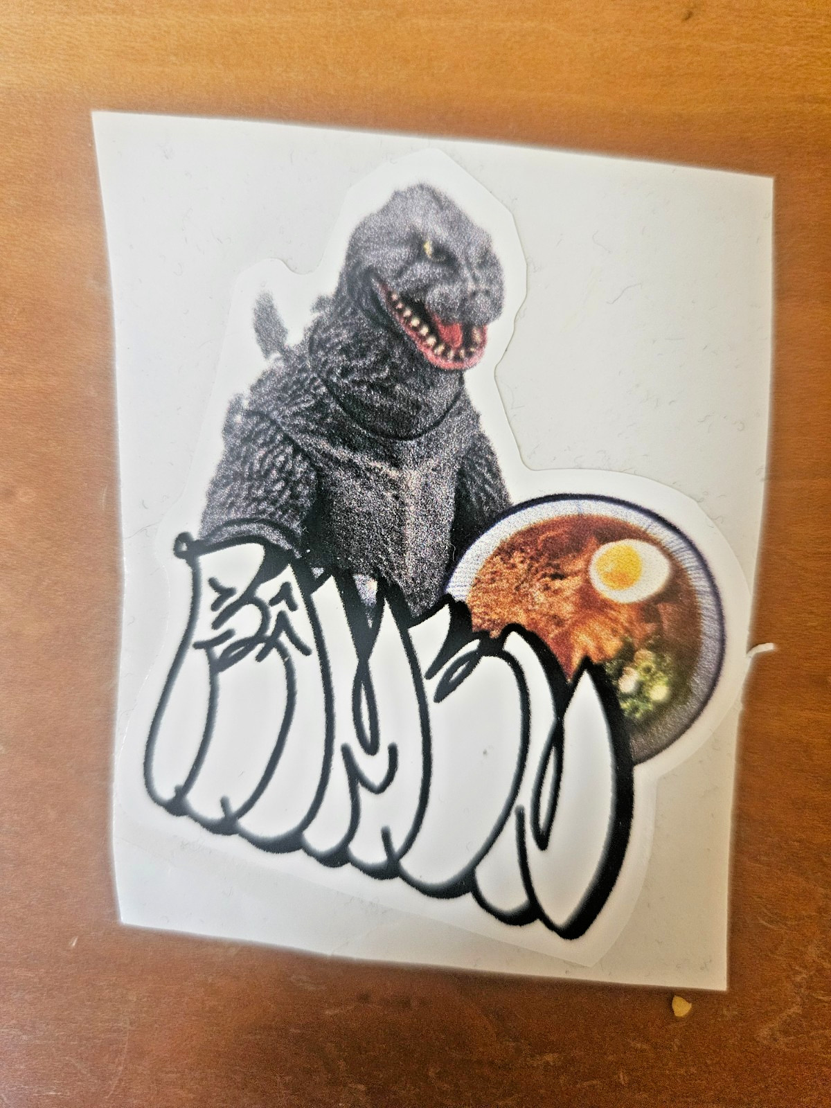 Godzilla Ramen Sticker – Monster – 2.5 X 2 Inches – Small imperfection – Fast