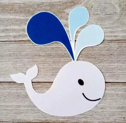 nautical blue whale wall safe sticker 8.5 inch 1pc