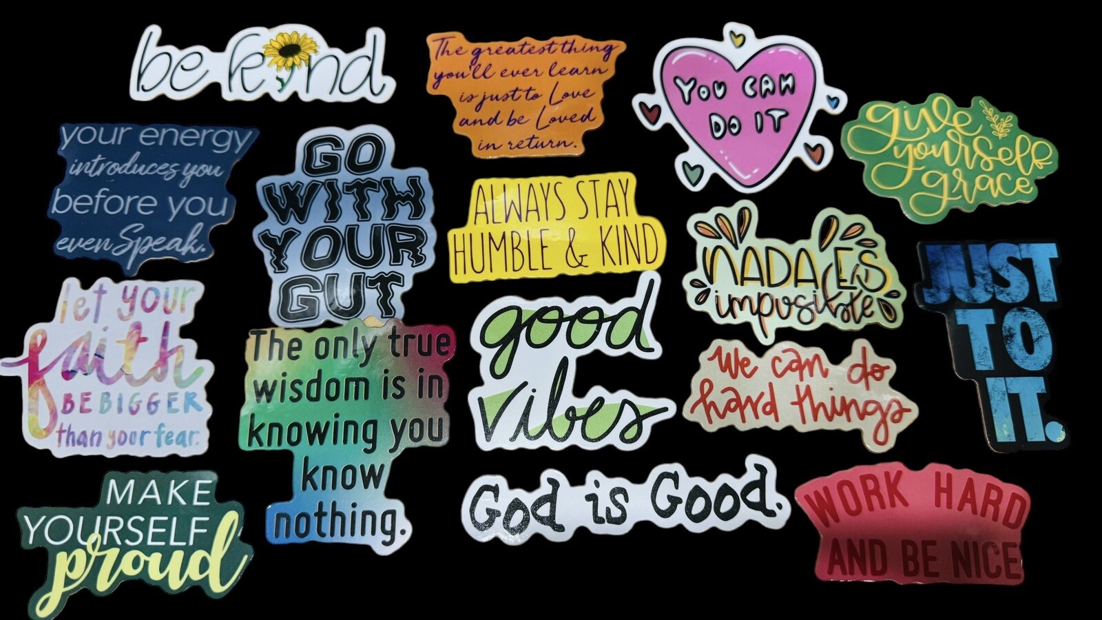 Buy 1, Get 1 Free Motivational / Inspiring Stickers – 50 Total Stickers Included