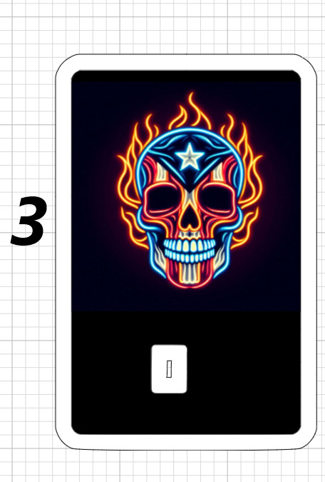 Puerto Rico Bad Ass Skull Flag Neon Credit Debit Card ATM Skin Sticker Rican US