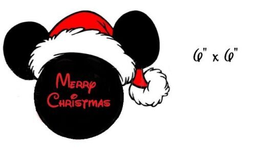 Merry Christmas Santa Face decal sticker for DIY 8" Glass block