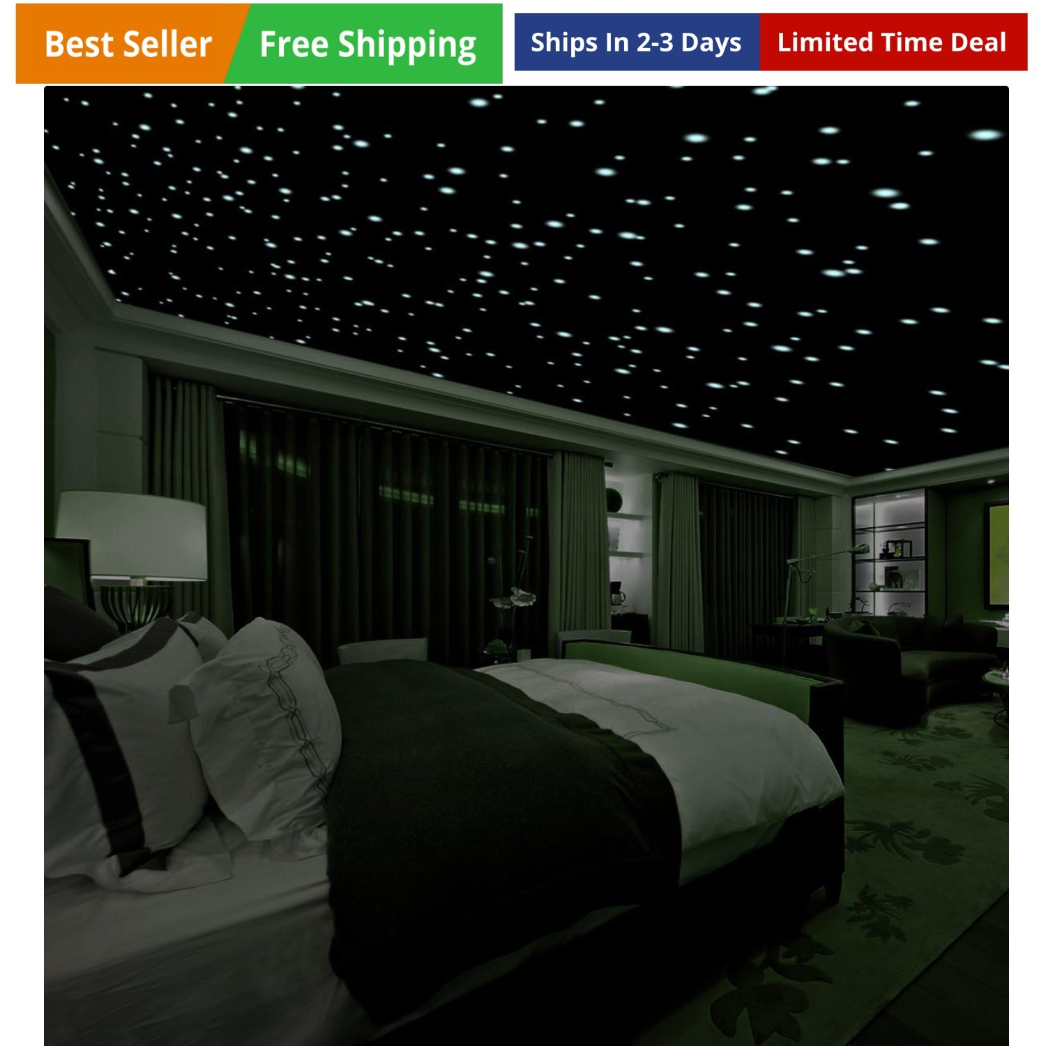 Realistic 3D Domed Glow in The Dark Stars,606 Dots for Starry Sky, Home Decor…
