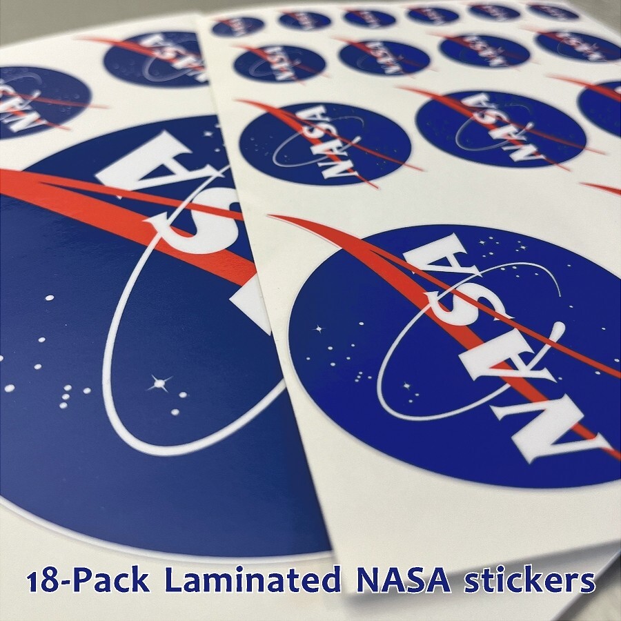 18 Pack NASA Laminated High Quality Stickers for Laptop, Window or Smooth Surfac