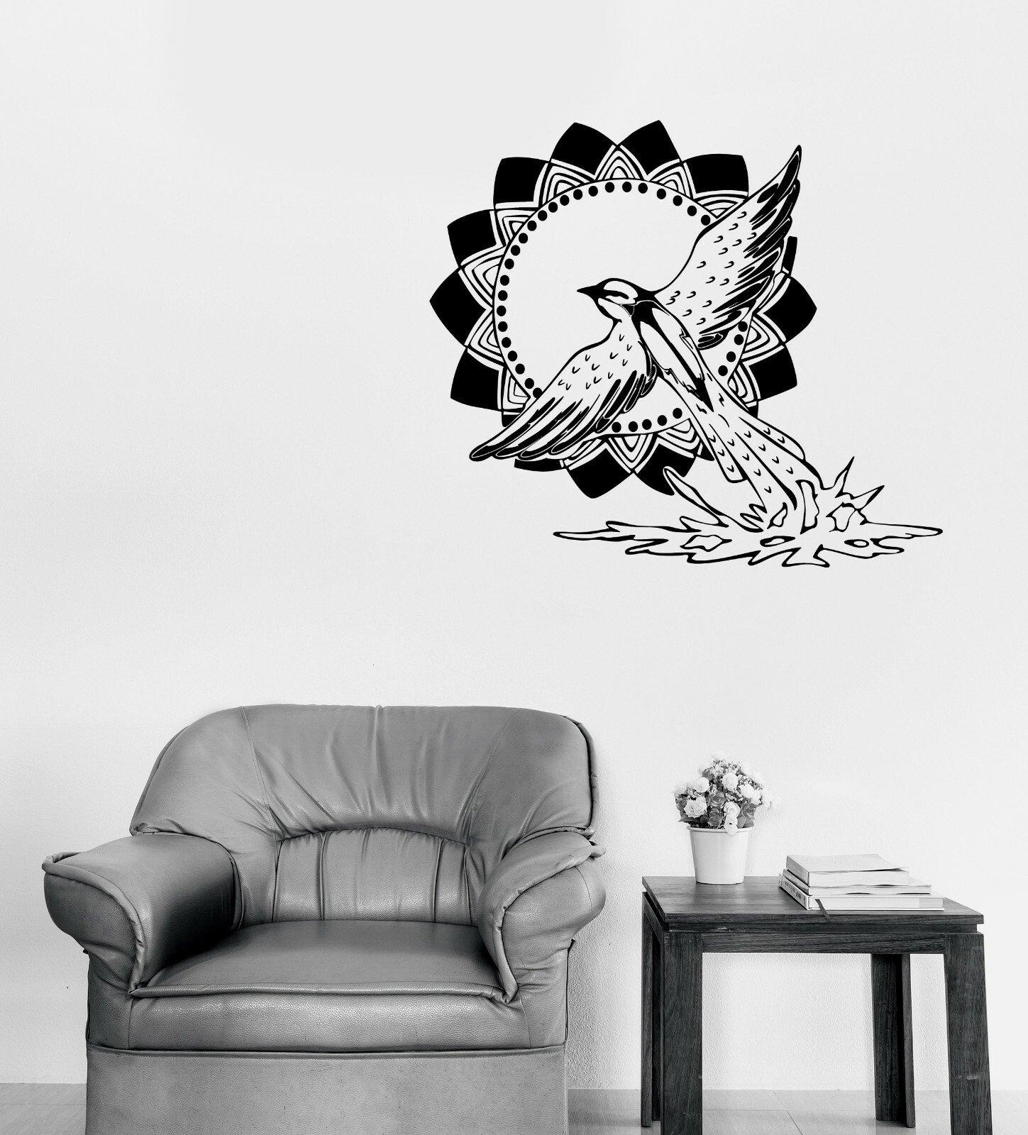 Vinyl Decal Wall Sticker Amazing Totem Bird with Frame Sun Sign (n1182)