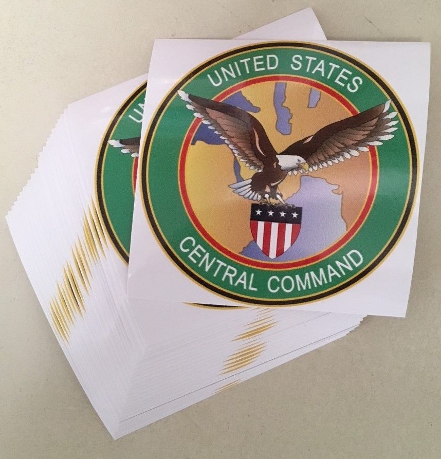 US CENTCOM 4" x 4" Square overall decal. Window /Bumper Sticker.