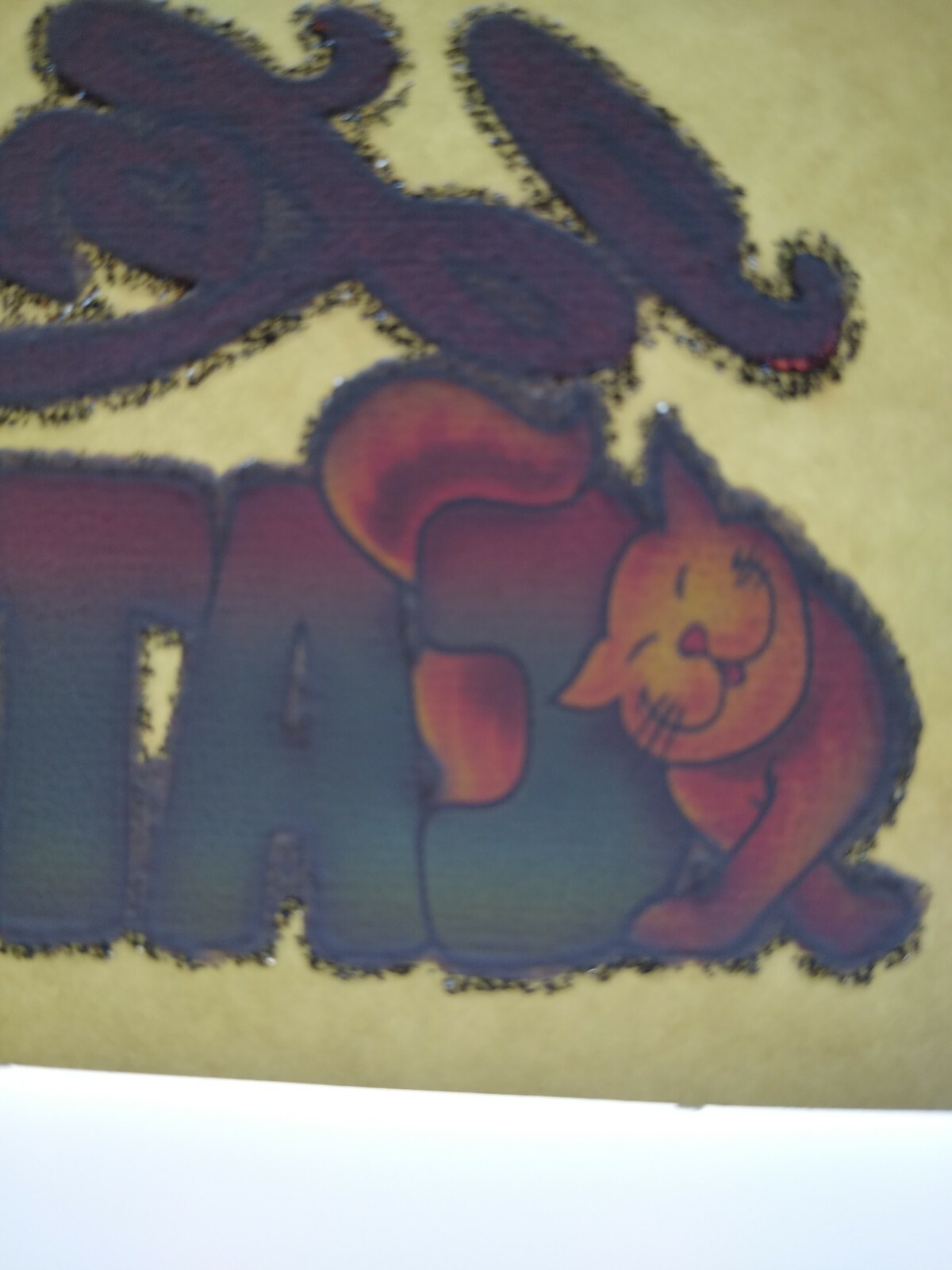 I Love Cats Screamin Gleamin Glitter Iron-On Decal Donruss 1970s Vintage Kittens