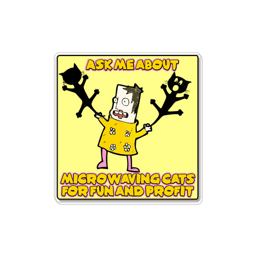 Ask Me About Cats Funny Weird Humor car bumper sticker decal 4" x 4"