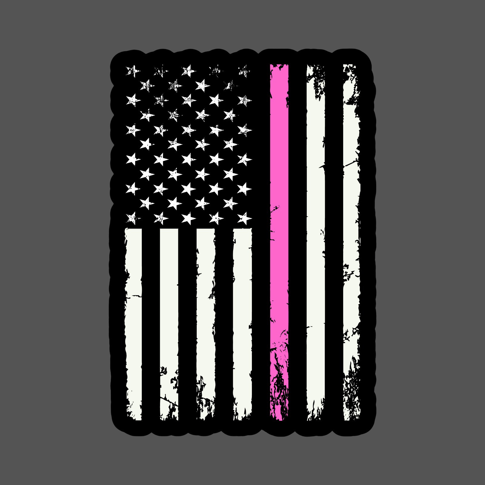Cancer sticker vinyl decal awareness support breast cancer american flag line