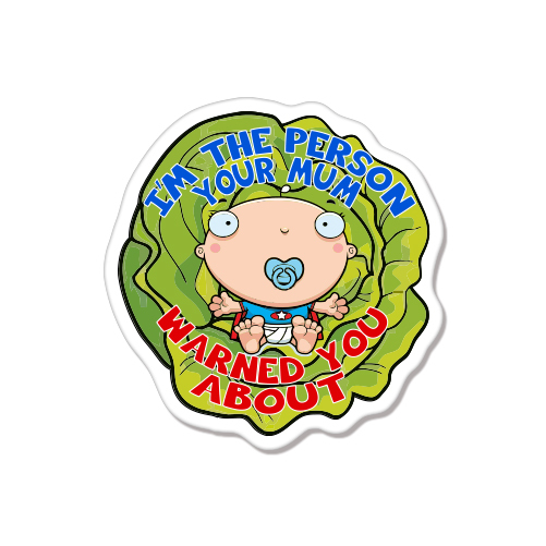 I`m The Person your Mom Warned You About car bumper sticker decal 4" x 4"