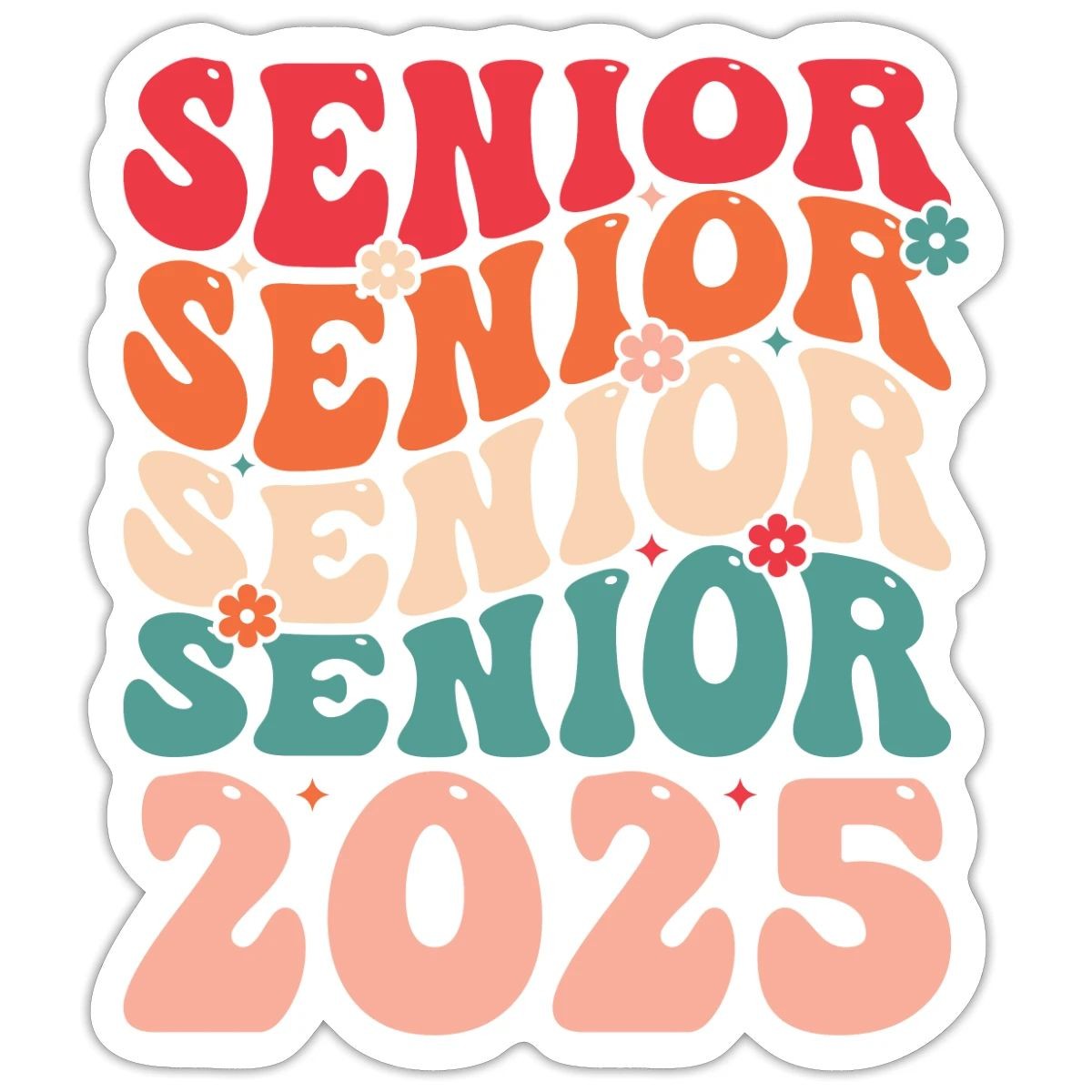 Senior 2025 Class of 2025 Seniors Graduation Gift Sticker, max. 4 x 4"