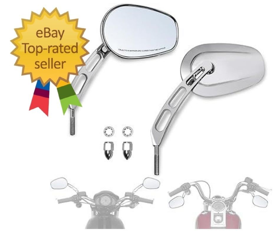 Handlebar Mount Mirrors,Left & Right Side Rearview Mirrors for 1982-2025 Harley