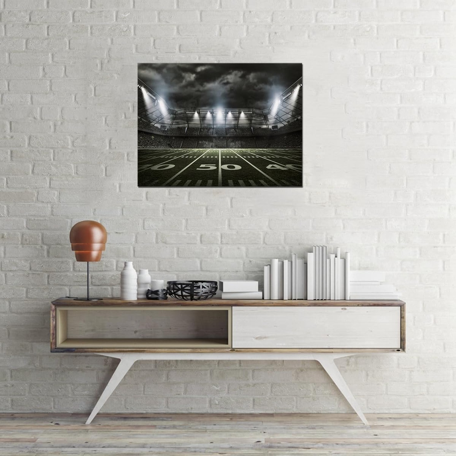American Football Stadium Canvas Wall Art for Boys Room Gym Decor Large Sport…