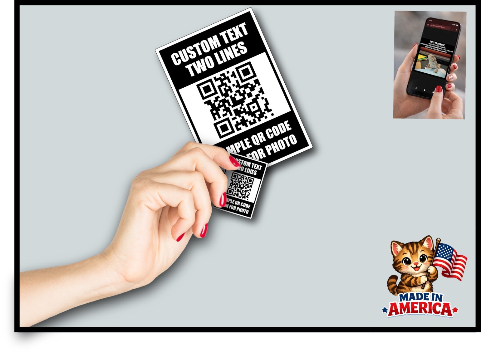 Custom QR Code Decal Sticker Link to YOUR PHOTO Advertise Fun Picture Share Scan