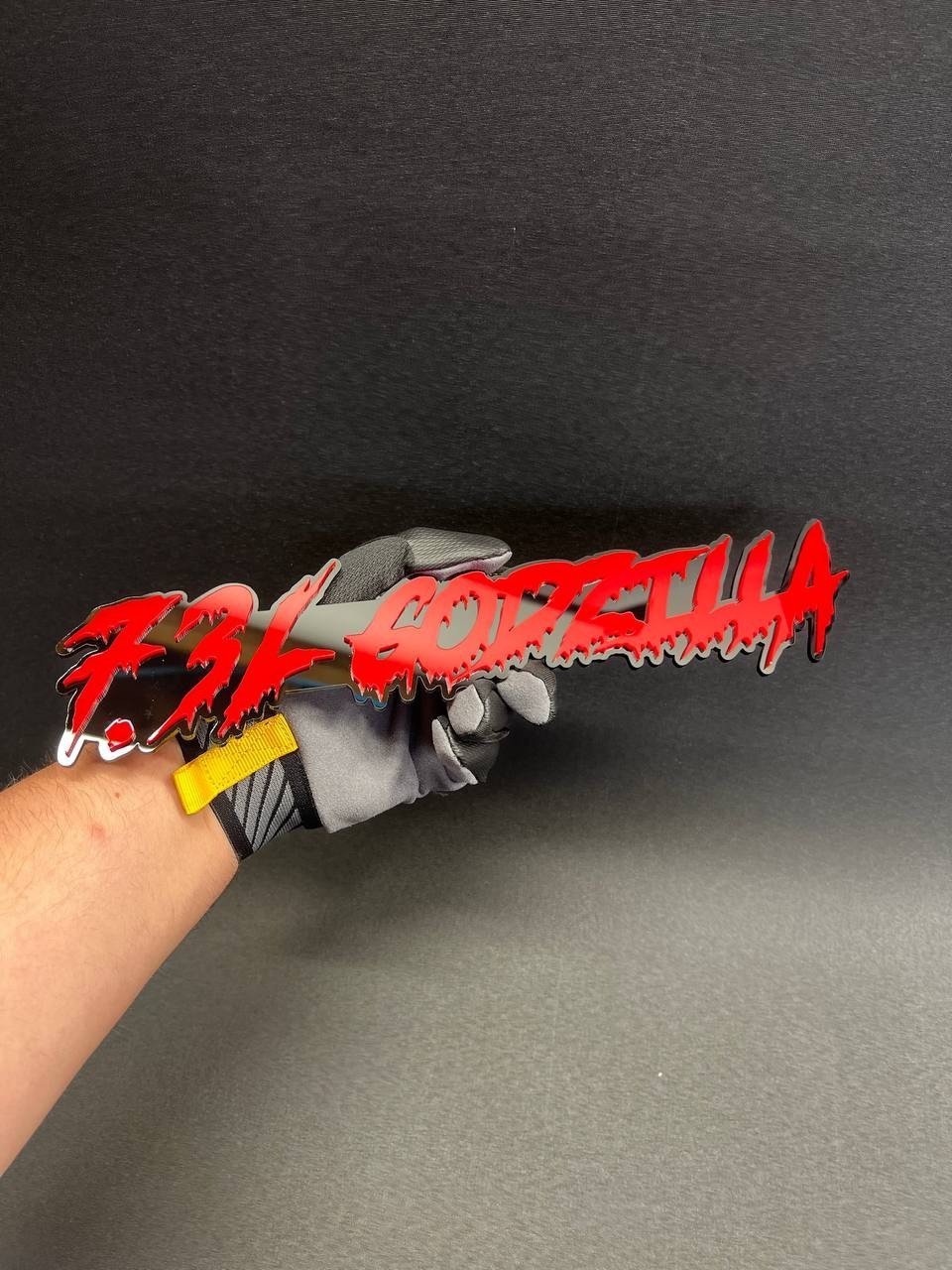 1X 7.3L Drip Godzilla Custom 3D Text Car Badge Fender Emblem Tailgate Toolbox 3D