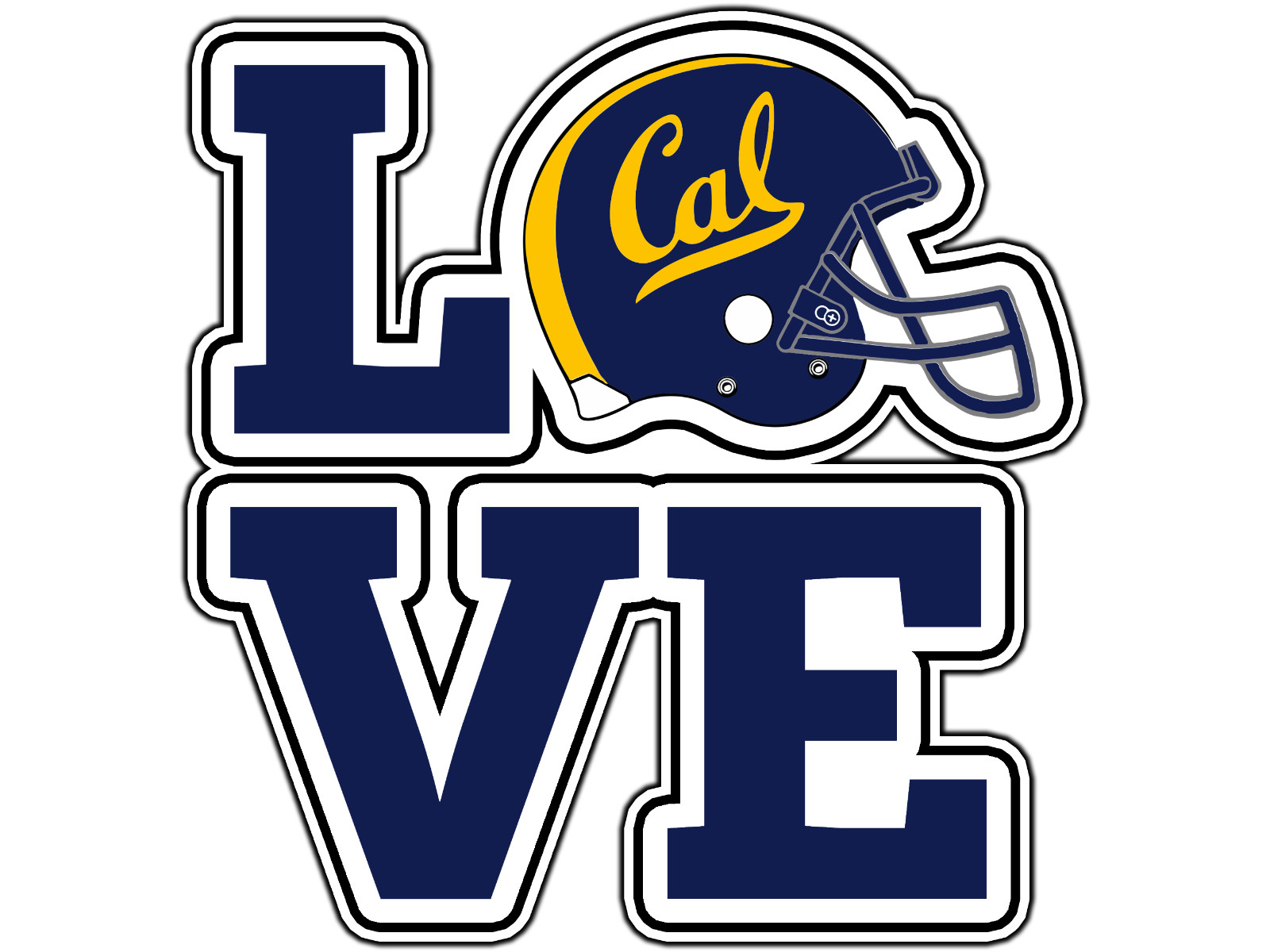 California Golden Bears Love Logo #4 Fan Sticker Waterproof Vinyl Decal Die-Cut