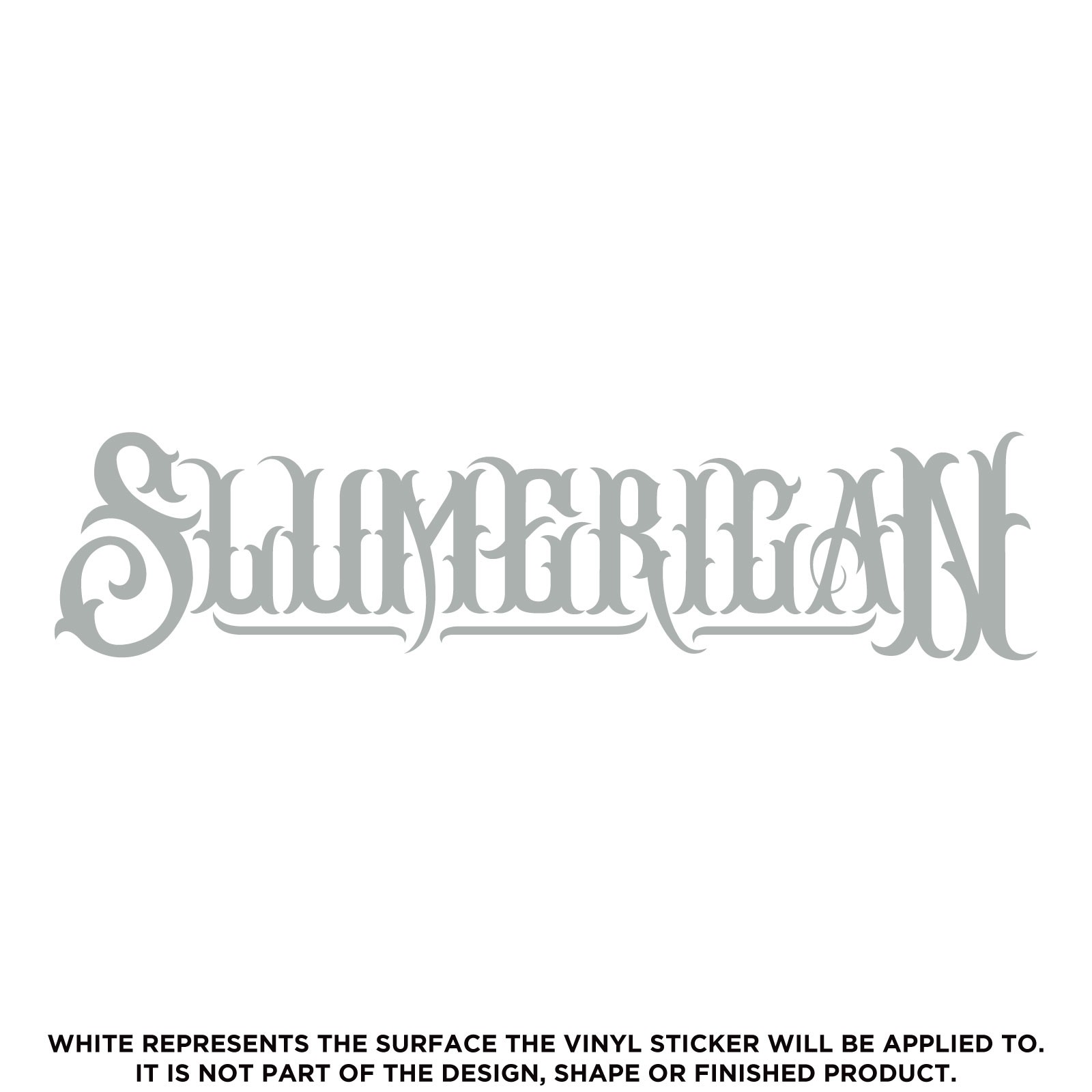 Slumerican Text, Die Cut High Quality Vinyl Sticker Decal