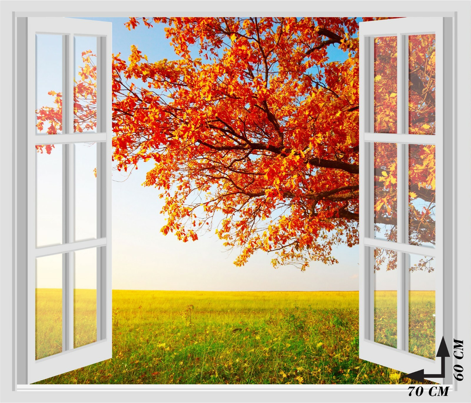 Window Wall Stickers – AUTUMN LEAVES COLORS – Wall Stickers 3D – VINYL