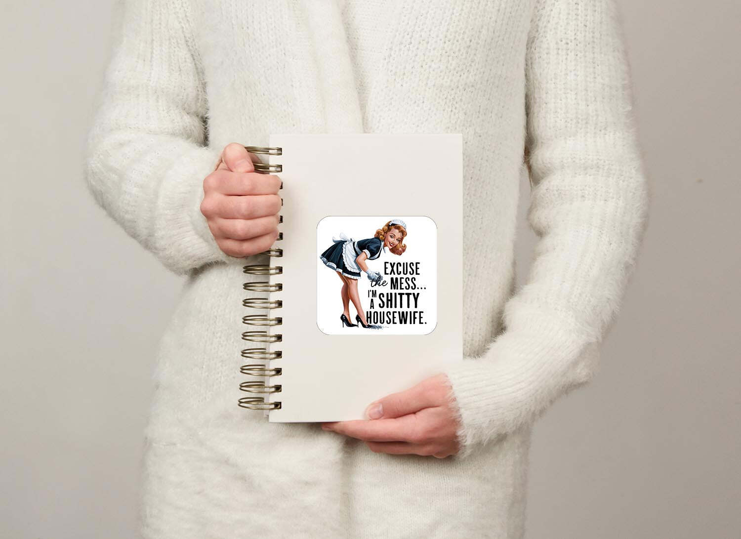 Sarcastic Pinup Girl Sticker – Weatherproof Vinyl for Laptops & Water Bottles