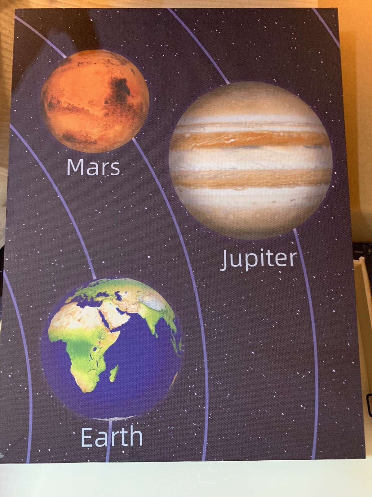 Kids Space Room Decor Framed Outer Space Wall Art Set of 3 (12X16Inch) Kids Pict