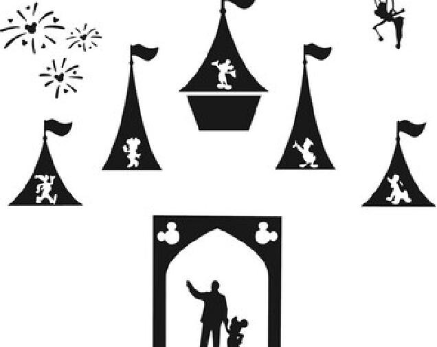 New Disney Castle Wall Decal With Fab Five | Disney Castle Photo Decal | Castle